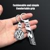 Valve Stems Caps 3D Metal/Leather Car Logo Key Chain Keyring Auto Interiors Accessorie For Volkswagen VW Rline Passat Polo Arteo LB0