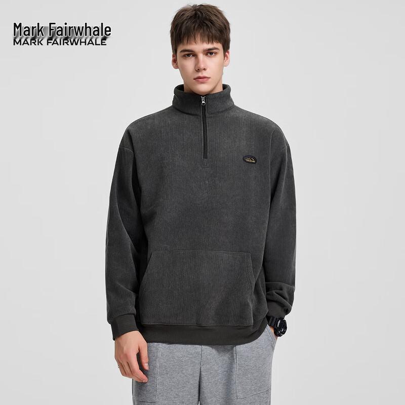 

Mark Fairwhale Men s 2025 Autumn Corduroy Half-Zip Retro Kangaroo Pocket Sweatshirt 2XL