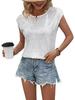 2024 Women's Round Neck Glitter Sequin Cap Sleeve T-Shirt