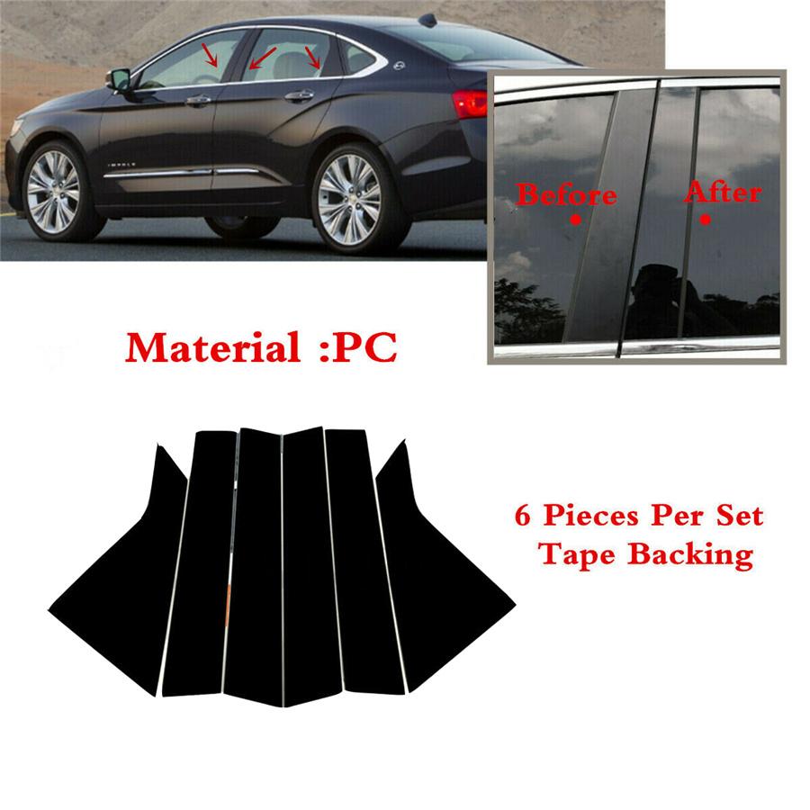 6pc Set Pillar Posts Door Window Trim PC Fit For Chevrolet Impala 2014-2020