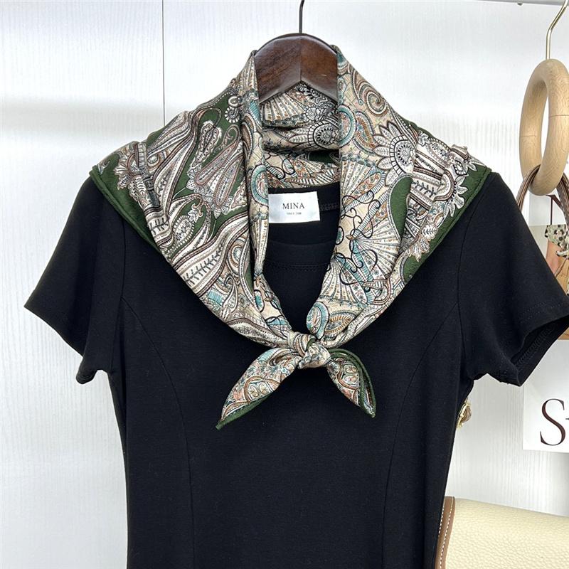 66*66cm Labyrinth Taille Trommel Doppelseitige 30% Maulbeerseide + 70% Wolle Warm Neck Square Schal Halstuch