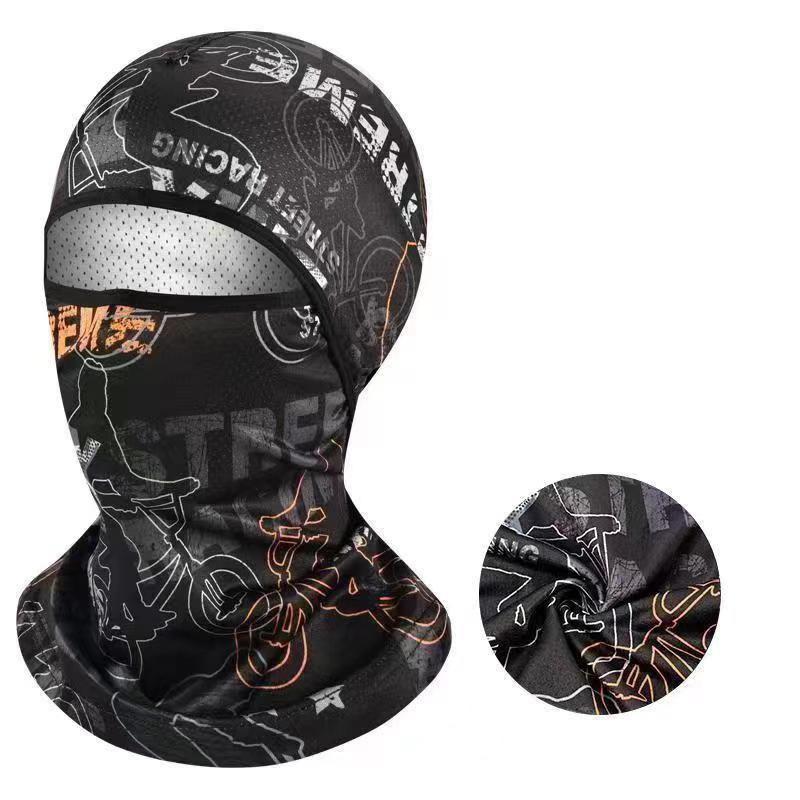 Summer Cool Balaclava Ice Silk Cycling Full Face Cap Sun Anti-Uv Protection Sports Face Cover Headwear Bike Motorcycle Men'S Hat