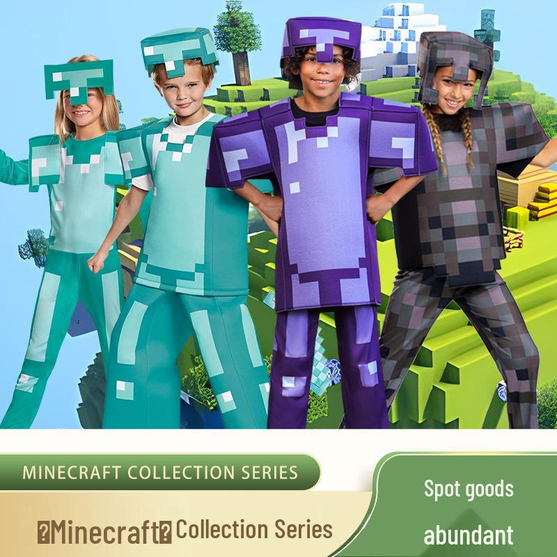 My World Minecraft Diamond Armor Cosplay Costume for Halloween