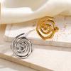 Spiral Open Ring Stainless Steel Geometric Exaggerated Adjustable Finger Charm Exclusive Women Man Jewelry Gift Fashion