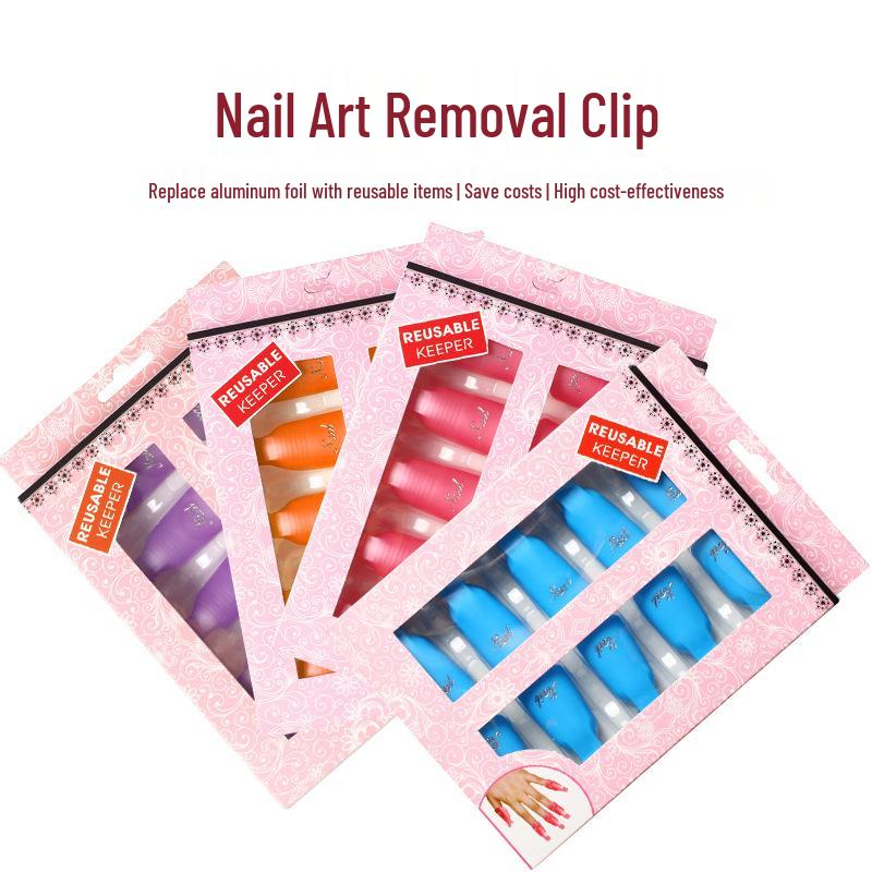 

10-Piece Nail Polish Remover Clips Set - Gel Polish Removal Tools with Cotton Foils