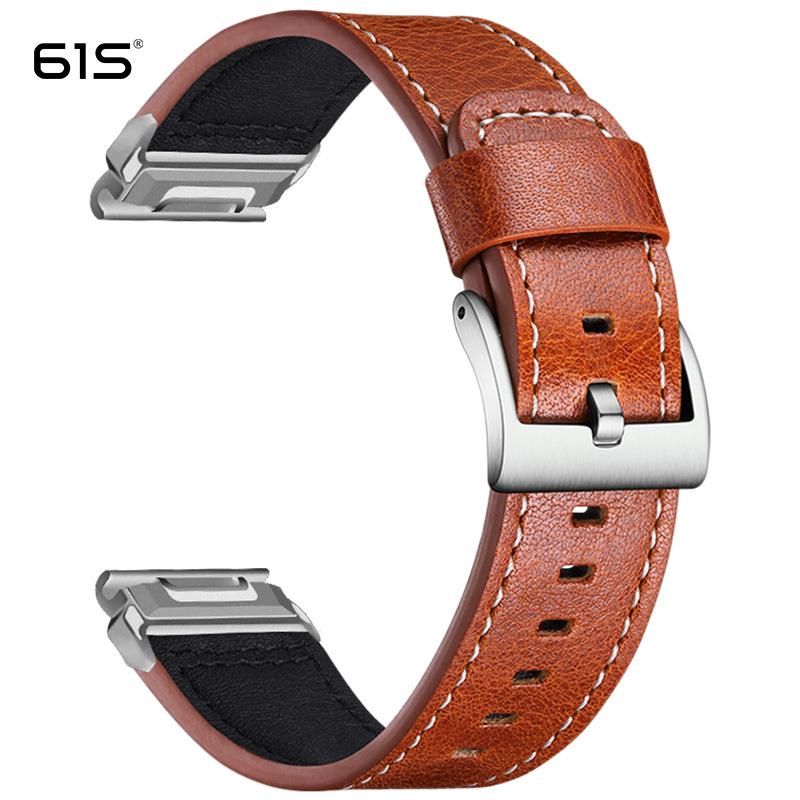 

61S Leather Quick Release Watch Band for Garmin Fenix8/7X/3 22mm [Combo]