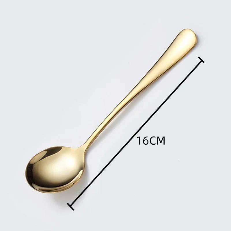 304 Stainless Steel Tea Ice Cream Dessert Spoon Dinner Teaspoon Coffee Soup Spoons Tableware Kitchen Accessories Dining Gifts