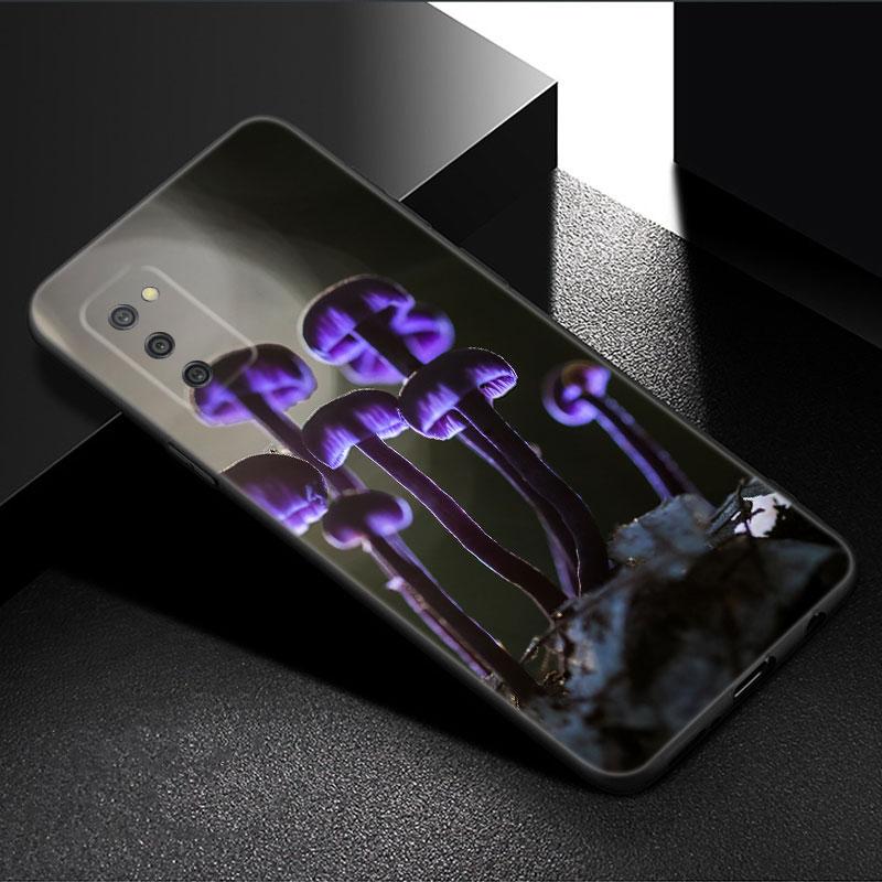 Aesthetic Trippy Mushrooms Phone Case For Samsung Galaxy A01 A03 Core A04 E A02 A05 A10 A20 A21 A30 A50 S A6 A8 + A7 Black Cover