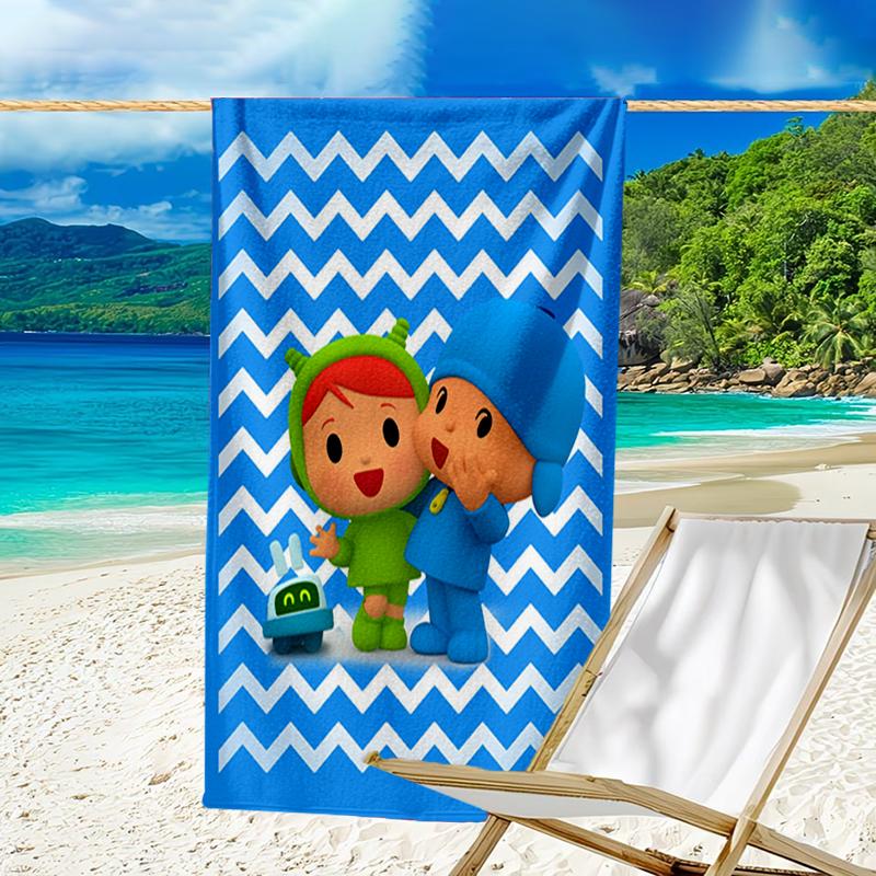 Ultra-Soft Beach Towel with Pocoyo Theme,Ideal for Pool - Camping, Diving - Perfect Travel Essential, Vibrant Beach Towel.