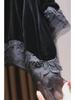 Elegant Silk Velvet Floral Embroidered Lace Top