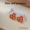 Women’S Earrings Modern Enamel Heart Earrings 18k Gold Plated Earrings Comfortable For Casual Occasions Dressy Occasions