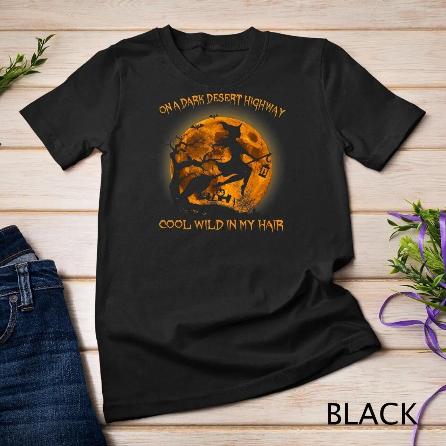 On A Dark Desert Highway Cool Wind In My Hair Womens T Shirt S чёрный