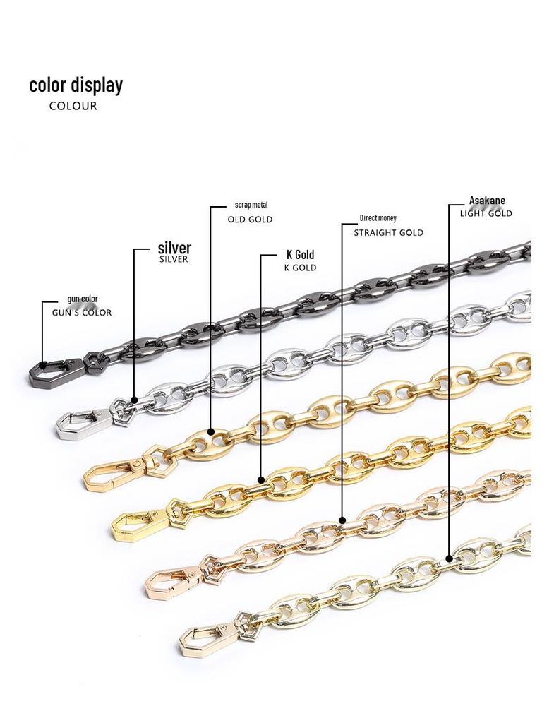 Vintage Flower Crossbody Baguette with Chunky Chain and Pig Nose Accent, Underarm Strap & Retro Women's Bag Accessories.