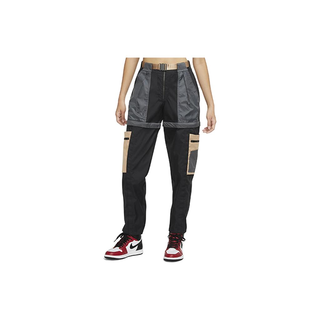 Jordan Spliced Contrast Multi-Pocket Removable Casual Pants Women Bottoms Black DD7098-010