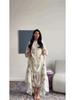 2026 Elegant Fairy Print Long Sleeve Dress - European & American Style