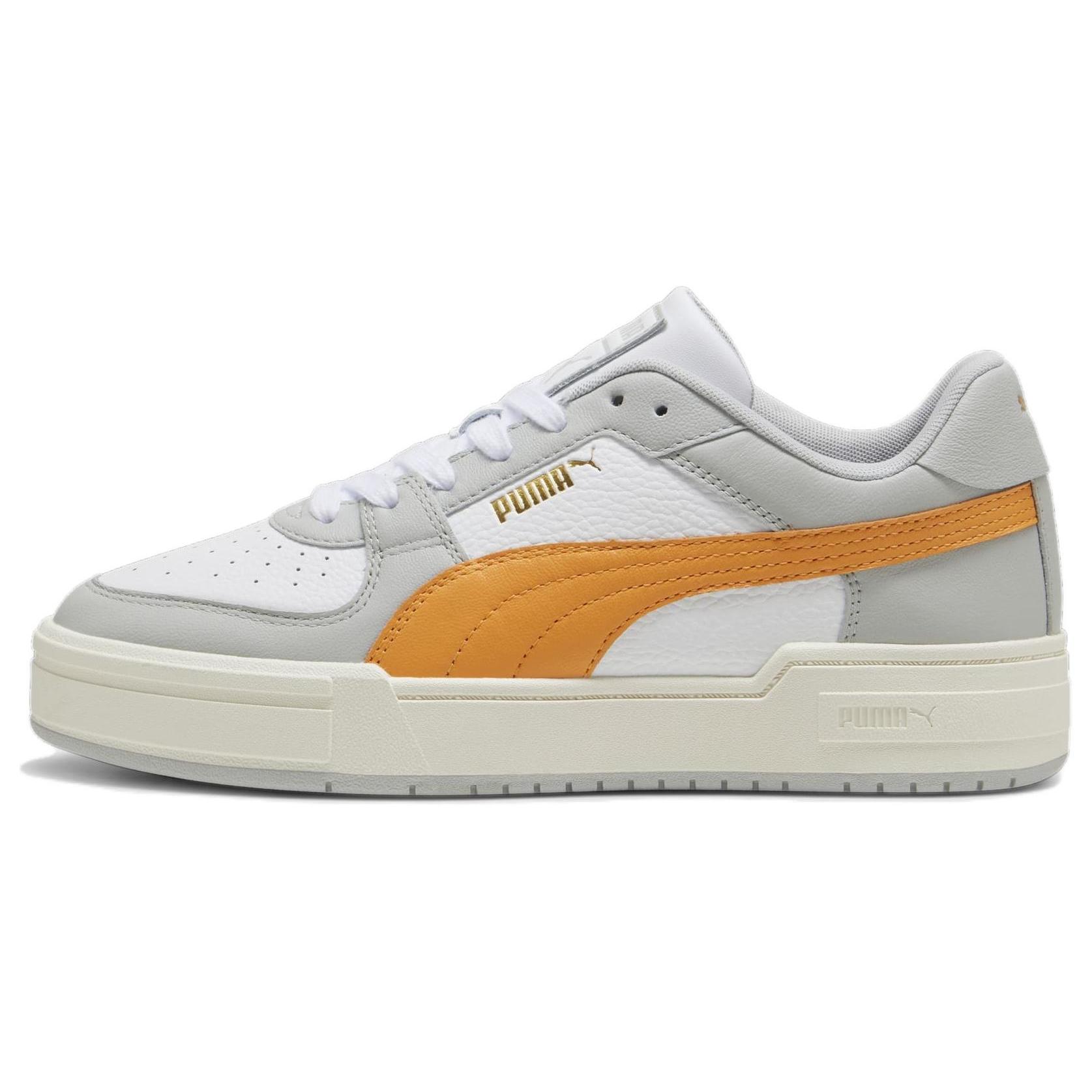 

New PUMA Ca Pro Low Top Skateboard Shoes Unisex White Gray Yellow 380190-38 37