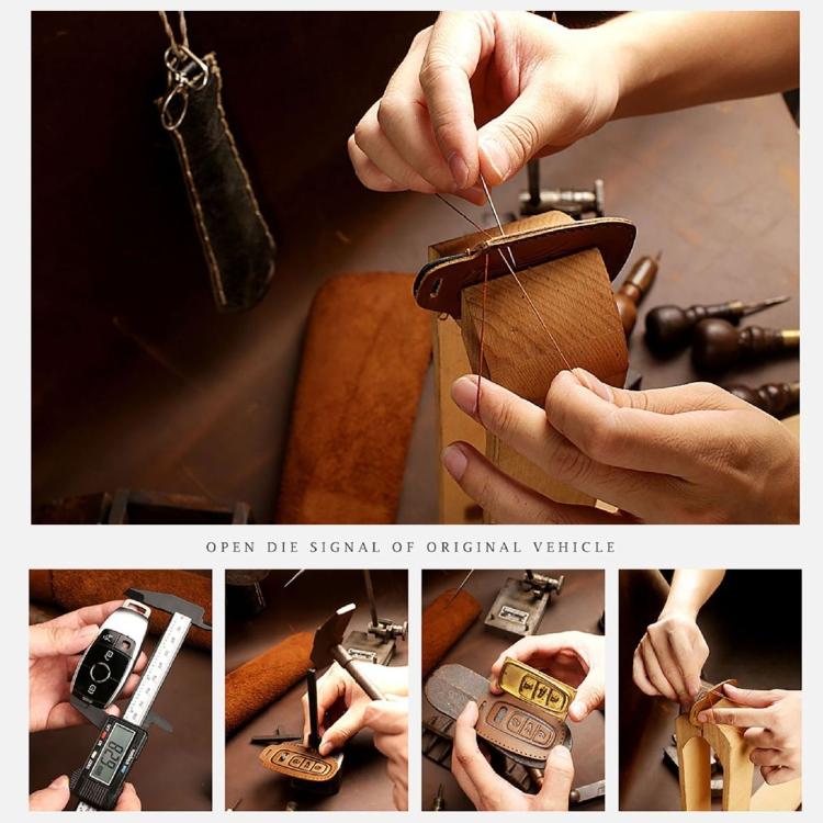 Hallmo Car Cowhide Leather Key Protective Cover Key Case for Volkswagen Golf 8