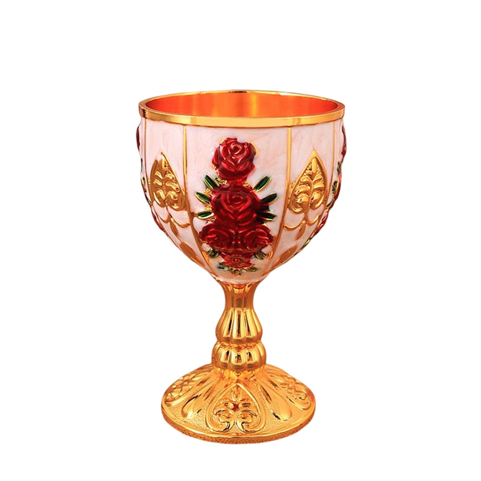 

100 мл Келих для вина Сплав цинку Під старовину Ретро Різьблена чаша Золотий Європейський стиль Бар Вінтажний декор Креативна прикраса для дому Подарунок