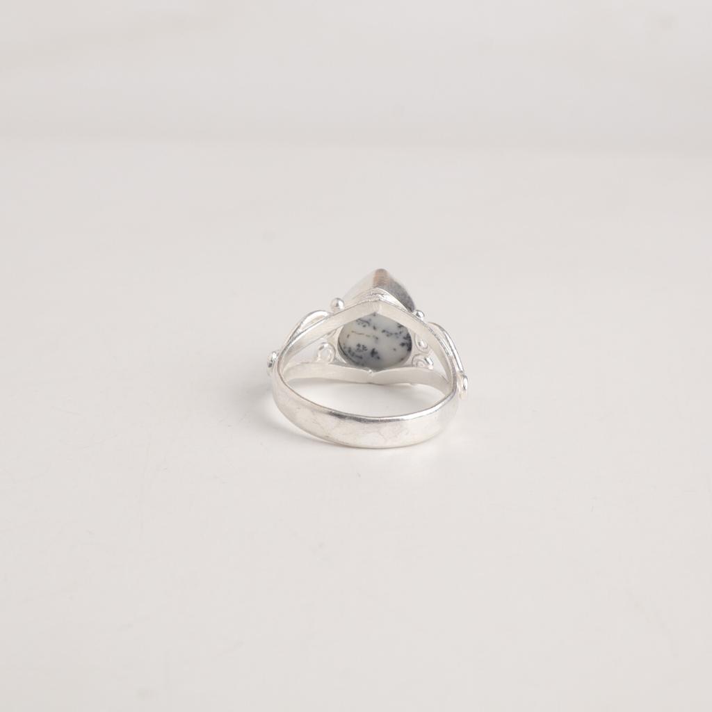 Natural Dendrite Opal Gemstone 925 Sterling Silver Jewelry Handmade Women Ring RR-46-23