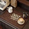 Coffee Bar Mat for Countertop 18x12 Inches Coffee Maker Mat Rubber Espresso Machine Mat Coffee Time Slogan Barista Station Mat