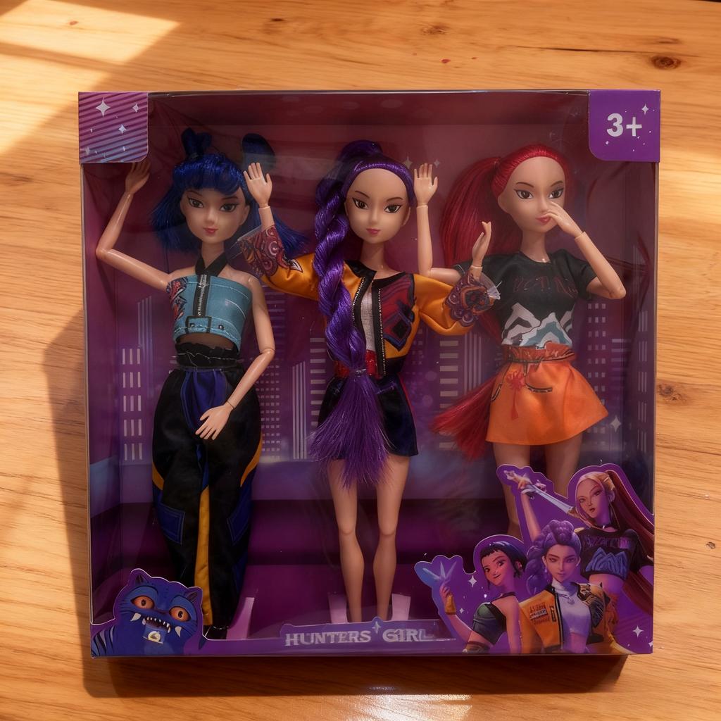 Kpop Demon Hunters Rumi Mira Zoey Sussy Live-Action Figure Toy Colorful Lights Theme Song For Fans Child Birthday Gifts