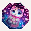 1pc Sweet Love Cat Design Automatic Open/CloseUmbrella-CuteUmbrella with Cute Design, Portable 3-Fold Compact Umbrella for Men & Women, Valentine