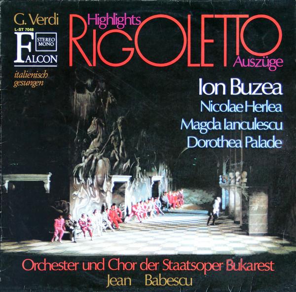 

LP Record GIUSEPPE VERDI ION BUZEA NICOLA Rigoletto Highlights Auszge LST7048 Falcon Germany Classical Used