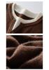 Autumn 2025 Sweet Style Color Block Cashmere Sweater - Loose Fit, Slimming, Short & Warm, Fake Two-Piece Design