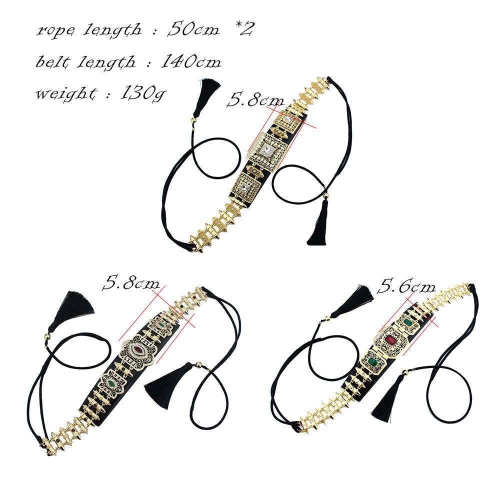 Schwarze Seilkette mit goldfarbenem Brautgürtel, Schmuck, Taillenkette, Fransen