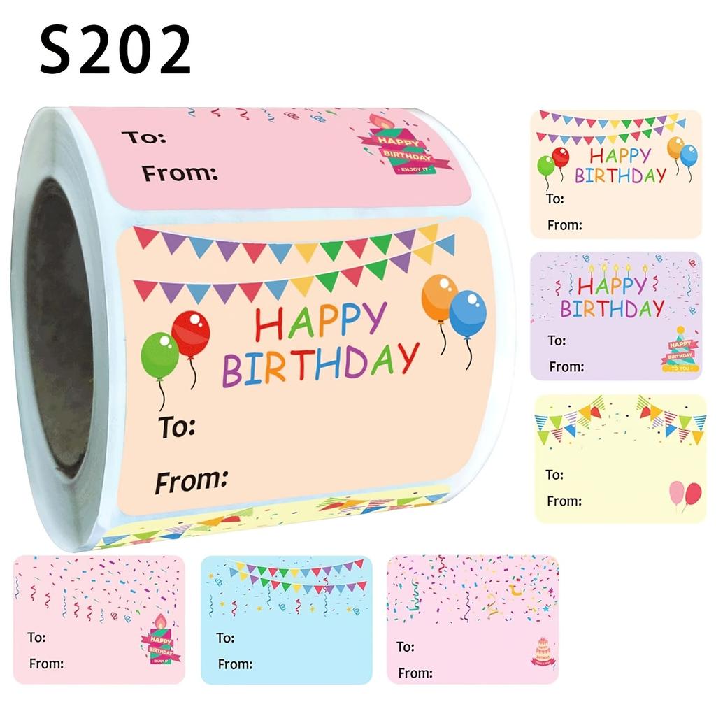 200 Stickers Per Roll for Birthday Celebrations, Adhesive Labels for Office Supplies, Decorative Tags, And Sealing Stickers.
