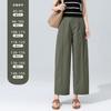 Name Platinum Nine-point Wide-leg Pants Women's Summer Thin Pants Non-ironing and Anti-wrinkle Straight-leg Pants High Waist and Thin Zhengzhou 
