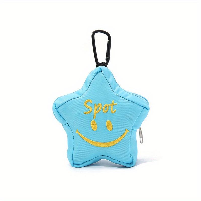 

Colorful Star Mini Polyester Coin Purse with Earphone and Key Storage Perfect for Cash and Small Essentials синий