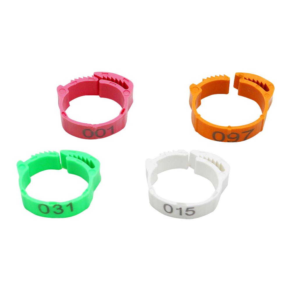 25 Pcs Chicken Foot Ring Adjustable Size Poultry Leg Digital Label Buckle Ring Plastic Chick Duck Goose Farm Equipment 6 Colors