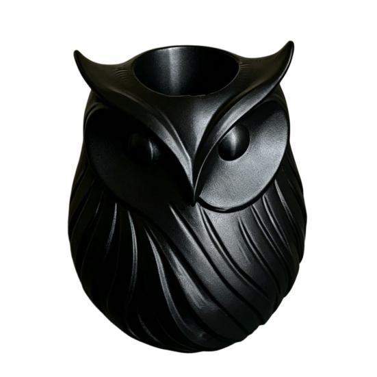 3D Printed Owl Pen Holder, 2 In 1 Flower Vase Desk Organizer, Cute Plastic Makeup Brush Holder, Home Office Decor