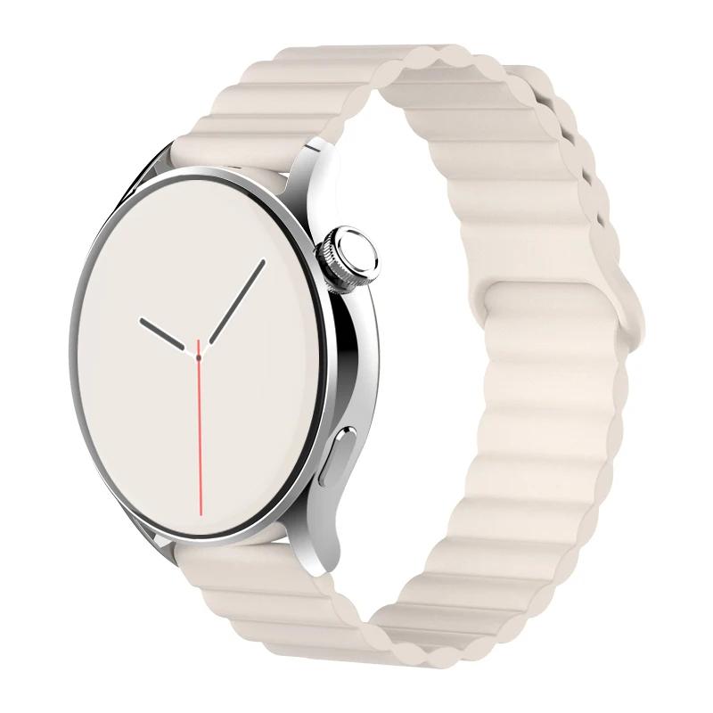 Silicone Magnetic Loop For Samsung Galaxy Watch 7 6 5 Pro 4 Classic Active Link Band Bracelet Huawei GT 2-2e 3-4 20mm 22mm Strap