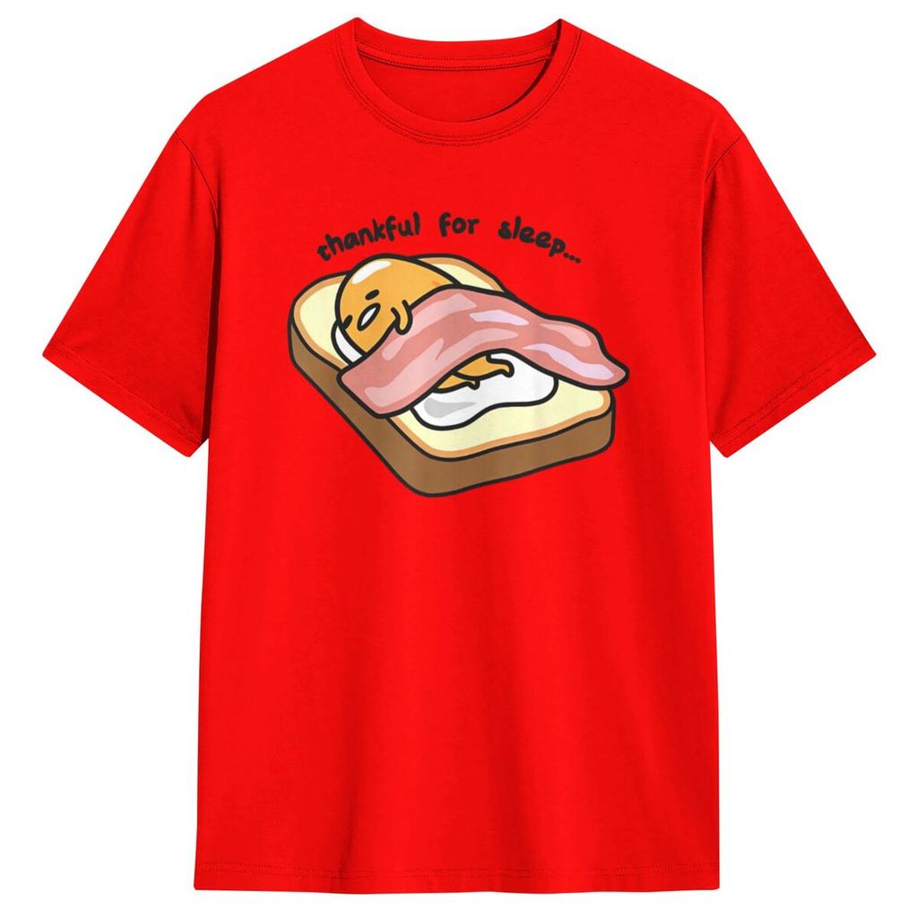 Men's Gudetama Thankful For Sleep Toasty T-Shirts 100% Cotton Top Tees Short-Sleeve T-Shirt O-Neck Harajuku Tshirt Plus Size 5XL