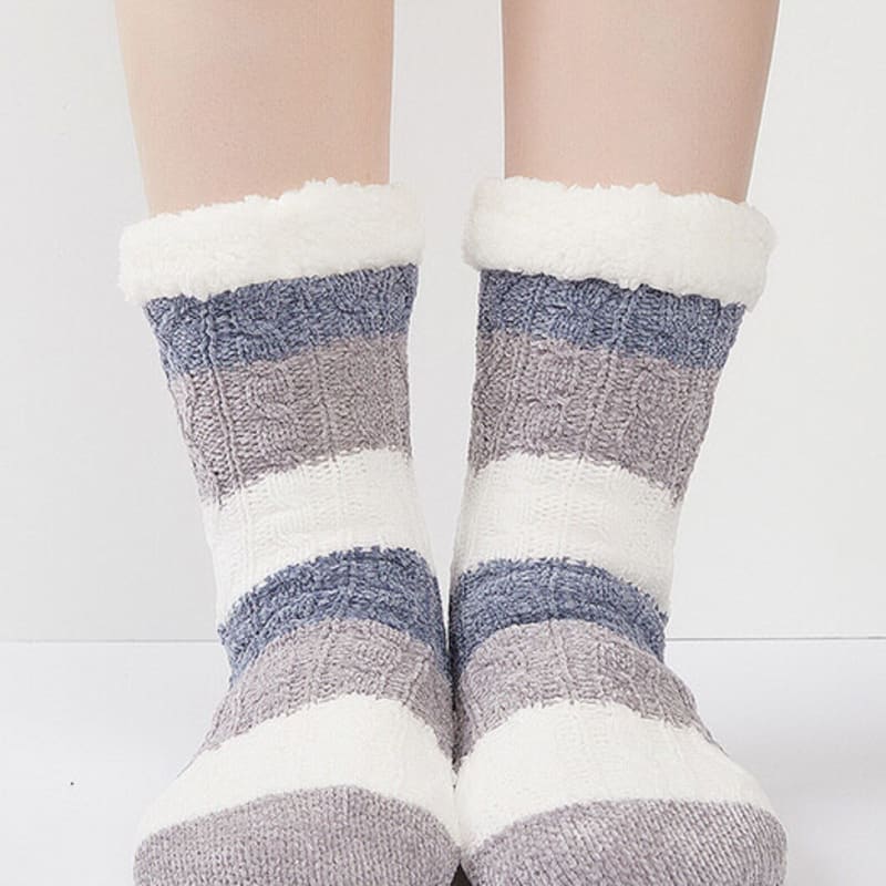 

Полосатые флисовые носки для сна HUGDAY Blue