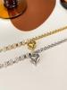 1 Pc Stainless Steel Dainty Zircon Bracelet Trendy Heart Zircon Bracelets 18K Gold Plated Heart Charm Bracelets Women Zircon Gift