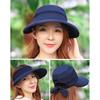 Women's Sun Hat Outdoor Travel Bowknot Empty Top Hat Detachable Beach Sun Hat