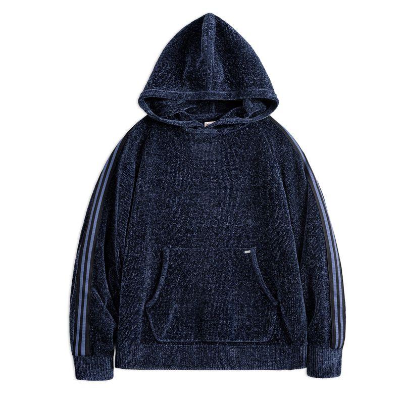 

Madden Workwear American-Style Chenille Hooded Sweatshirt Pullover Retro Warm Corduroy Thickened Hoodie Jacket for Men Winter Deep Navy Blue X L