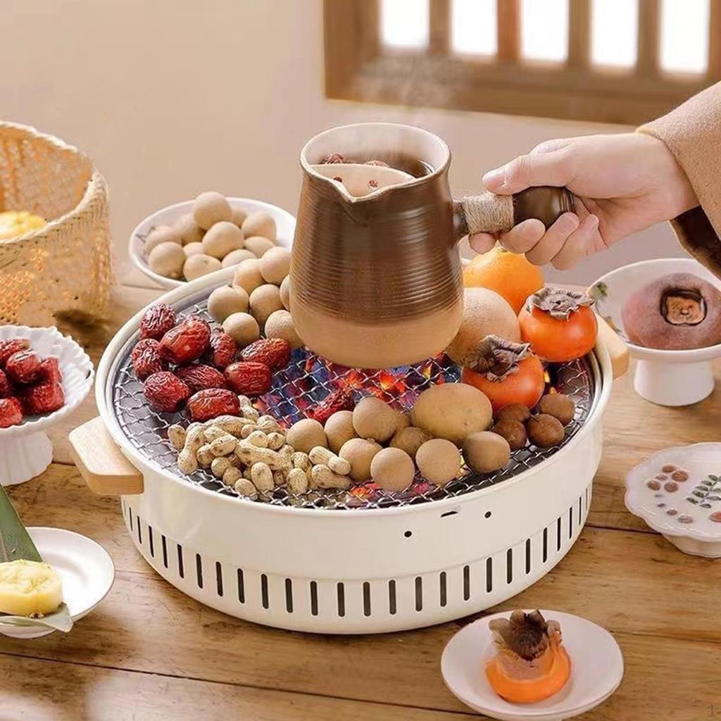 Camping Grill Wood Burner Multipurpose Tea Fire Meat Steak Grilling for Hiking Beach