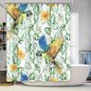 Vivid Parrot Leaves Bath Curtain Set for Bathroom Decor Waterproof Fabric Shower Curtains with Hooks Perfect Gift for Home Impro