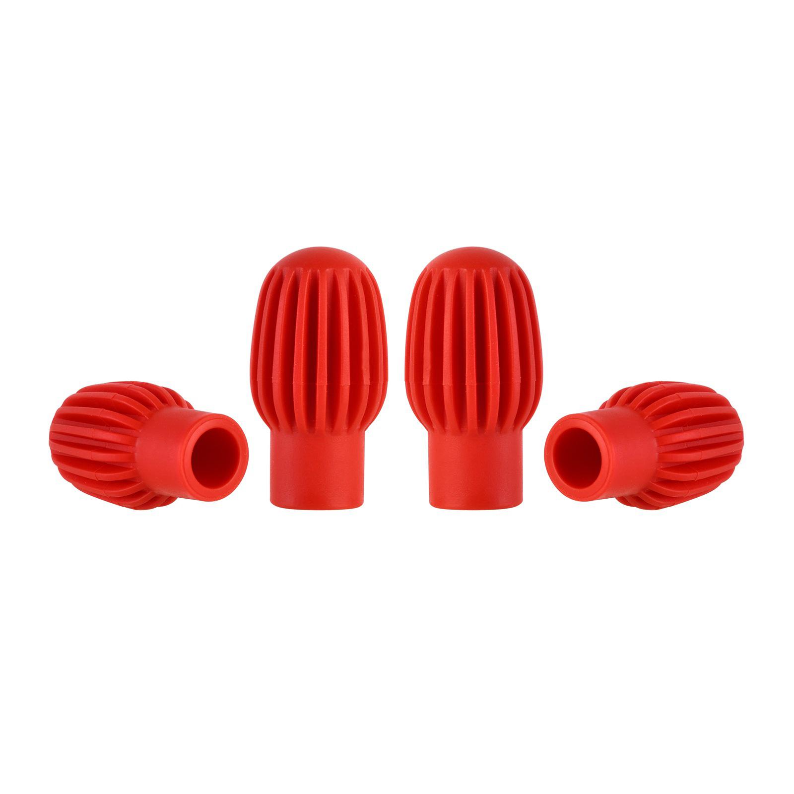 

4Pcs/pack Drumstick Caps Silicone Drum Stick Sleeves Stick Head Protective Mute Protector Cover Caps for Drum Exercise красный