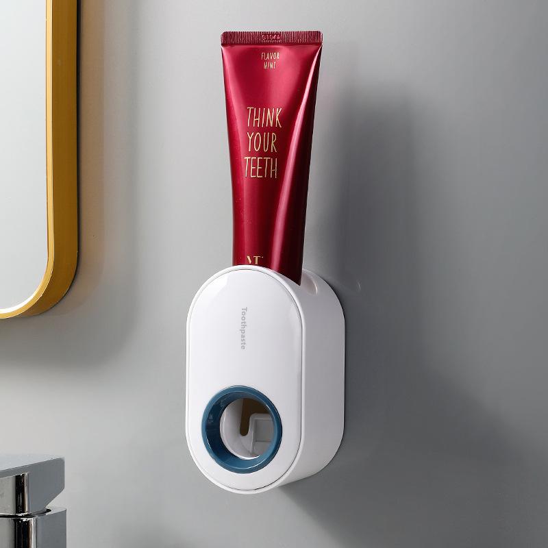 Automatic Wall-Mounted Toothpaste Dispenser & Toothbrush Holder with Suction Cup