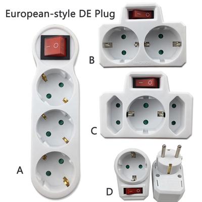 Conversão de tomada sem fio europeia de plugue alemão com interruptor de 1/2/3 furos plugues elétricos