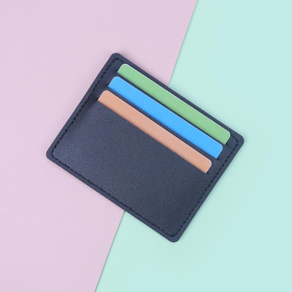 

New PU Leather PU Card Holder 5 Colors Multiple Card Slots Business Card Holder Slim Card Case Women Men чёрный