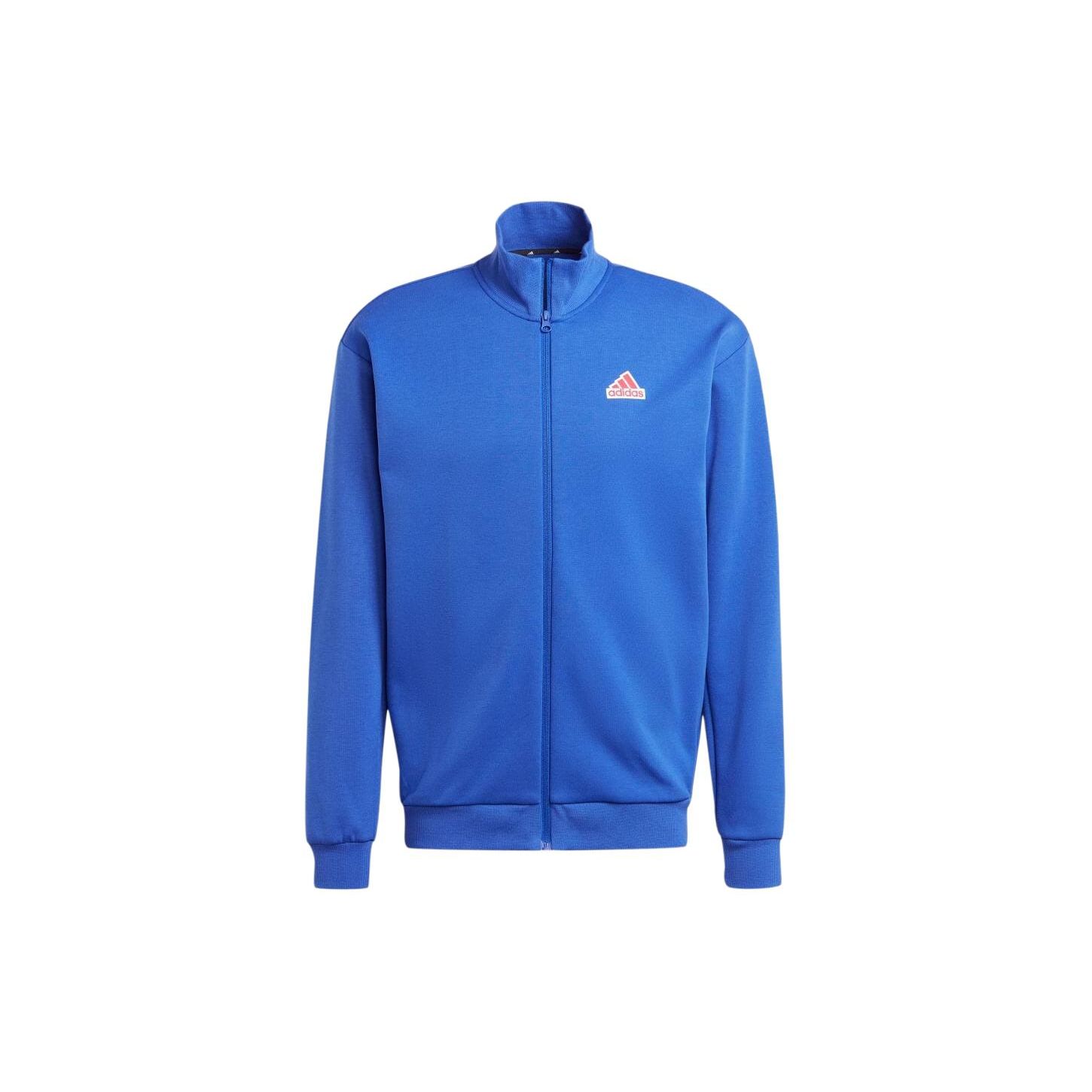 Adidas Logo Printed Stand Collar Zip Long Sleeve Jacket Men jackets Blue IS9595 M