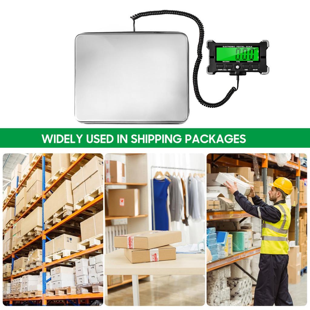 Electronic Digital Scale Stainless Steel Postal Scale LCD Backlight Display Portable Shipping Scale