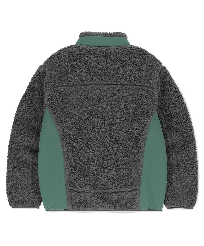 Mahagrid Curved Sherpa Fleece Jacket Gray(Mg2Efmj230A)