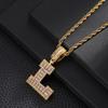 26 English Letters Pendant Necklace Copper Inlaid Zircon Versatile Jewelry Necklace